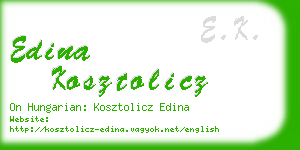 edina kosztolicz business card